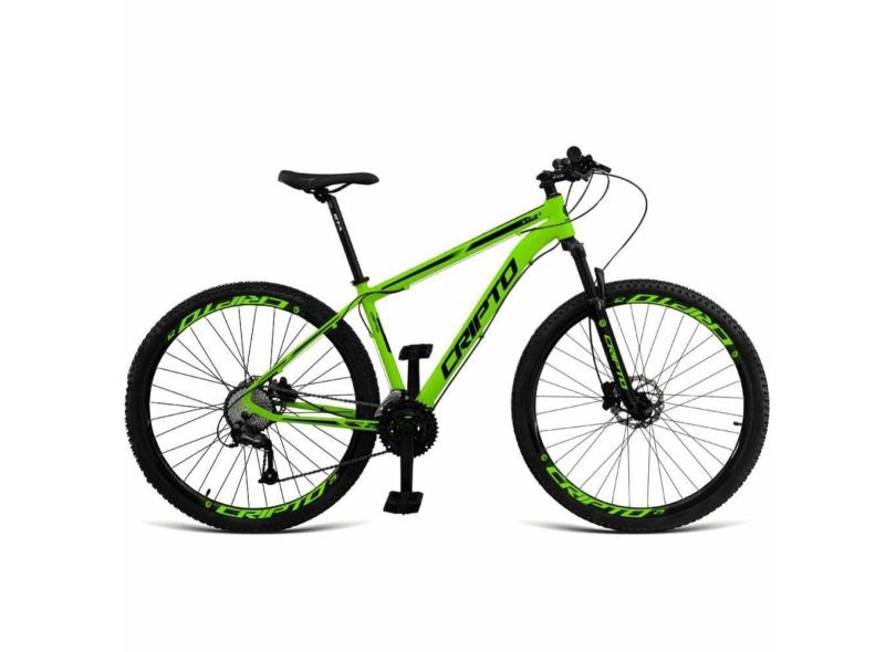 Bicicleta Aro 29 Cripto 21 Marchas Freios Disco c- Suspensão - Verde-preto - 17 Verde-preto