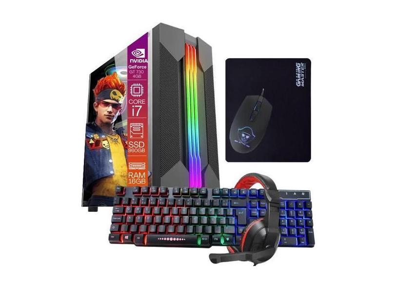 Computador PC Gamer Completo TOB Intel Core i7 SSD 960GB Memória 16GB 