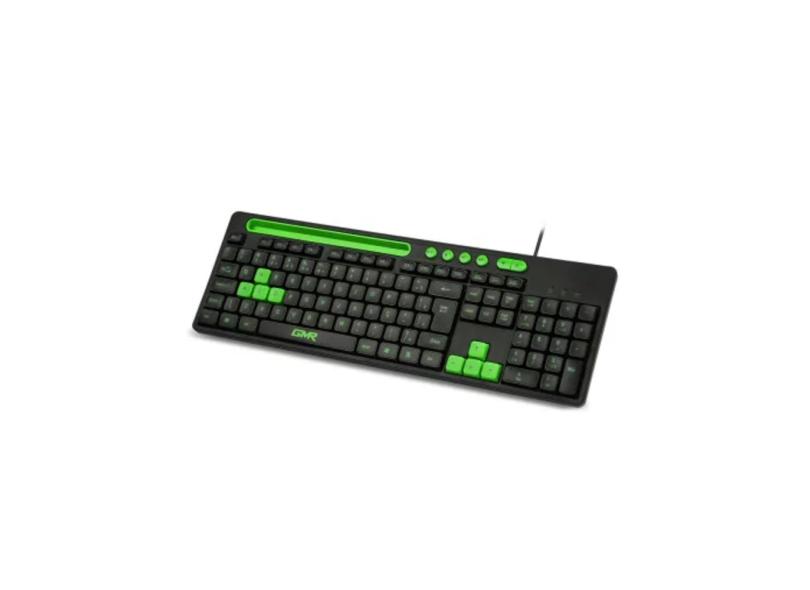 Teclado Multimídia Gamer  e Verde com Suporte de Smartphone Multilaser - TC265