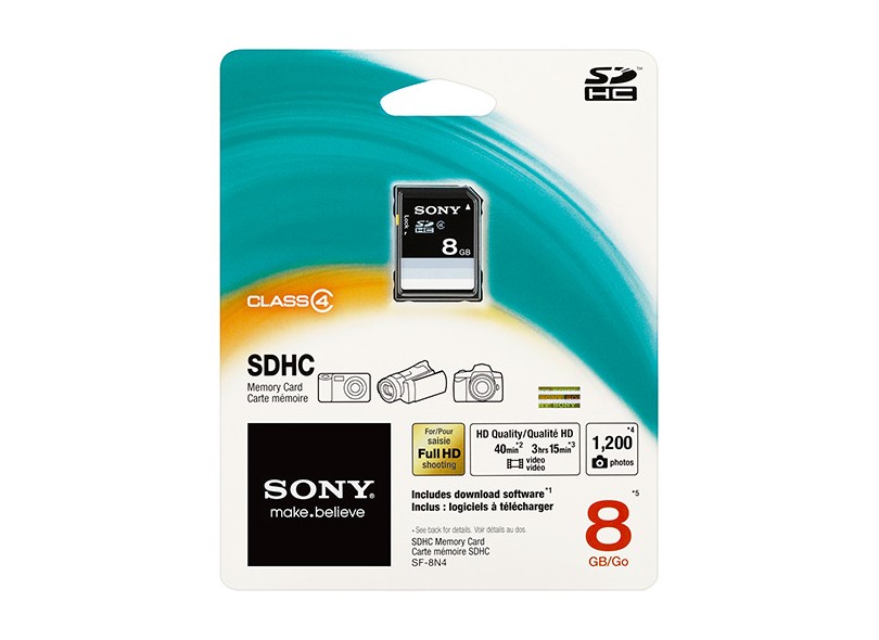 Cartão de Memória SDHC Sony 8 GB SF-8N4