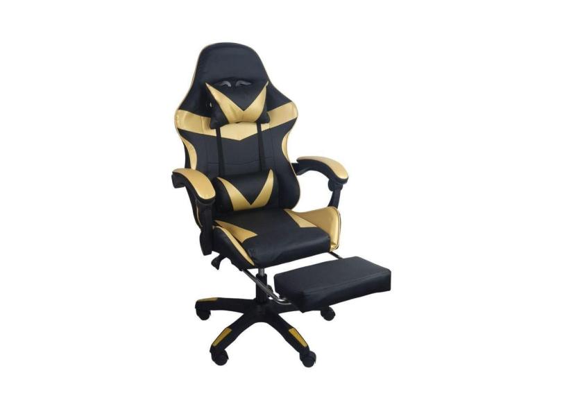 Cadeira Gamer Stillus Ergonômica Com Apoio Para Os Pés Dourado