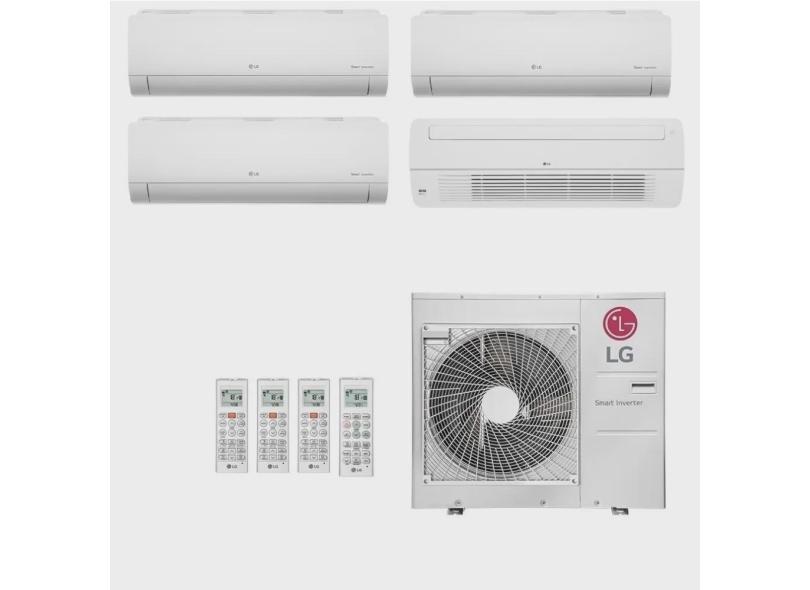 Ar-Condicionado Multi Split Inverter LG 30.000 (3x Evap hw 9.000 + 1x Evap Cassete 1 Via 12.000) Quente/Frio 220V