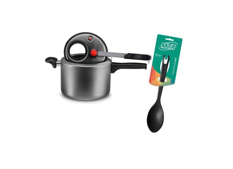 Panela De Pressão Com Visor De Vidro E Material Antiaderente 4,5 Litro