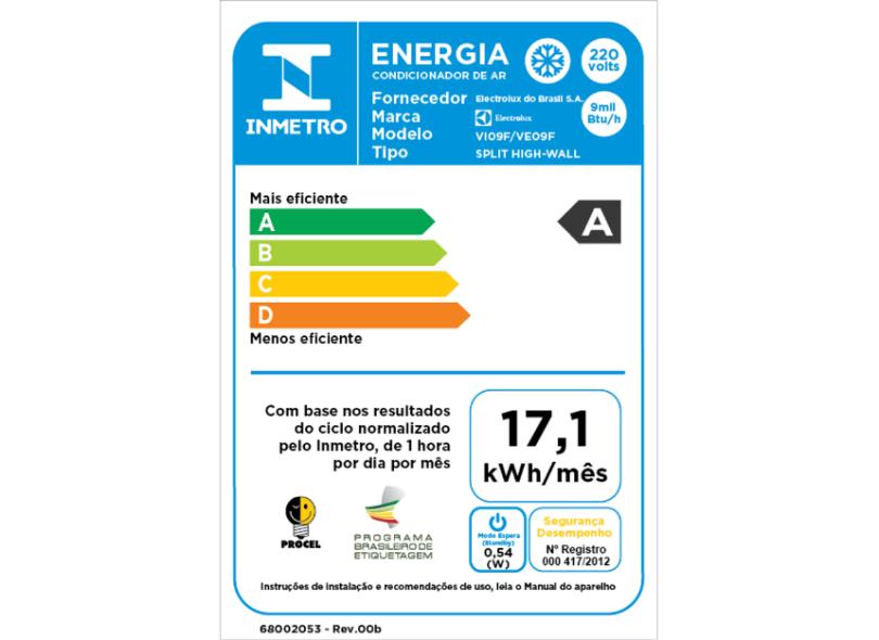 Ar-Condicionado Electrolux Split 9.000 Btus Frio Linha Ecoturbo  (VI09F/VE09F)