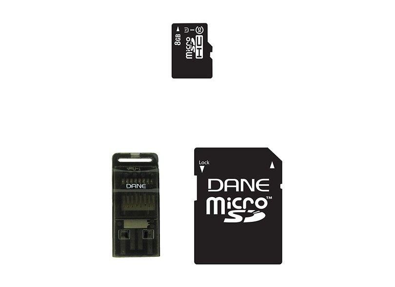 Cartão de Memória Micro SDHC-I com Adaptador Dane-Elec 8 GB DA-3in1C1008G