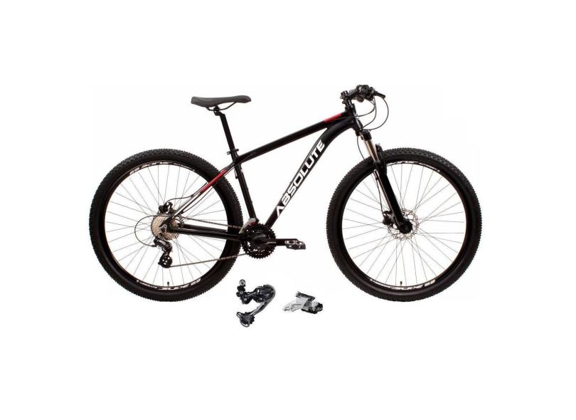 Bicicleta 29 Absolute Nero 4 Câmbio Shimano Deore 27v K7 Freios Hidráulicos Trava Cabos Internos-Unissex