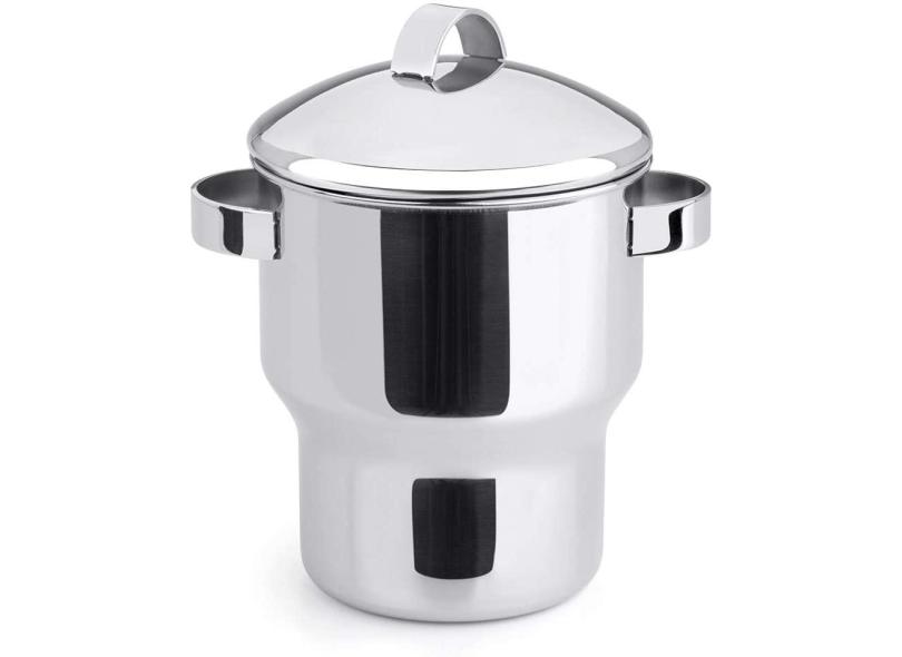 Cuscuzeira Pequena 1,3 Litros Com Alças Toda De Inox - Forma
