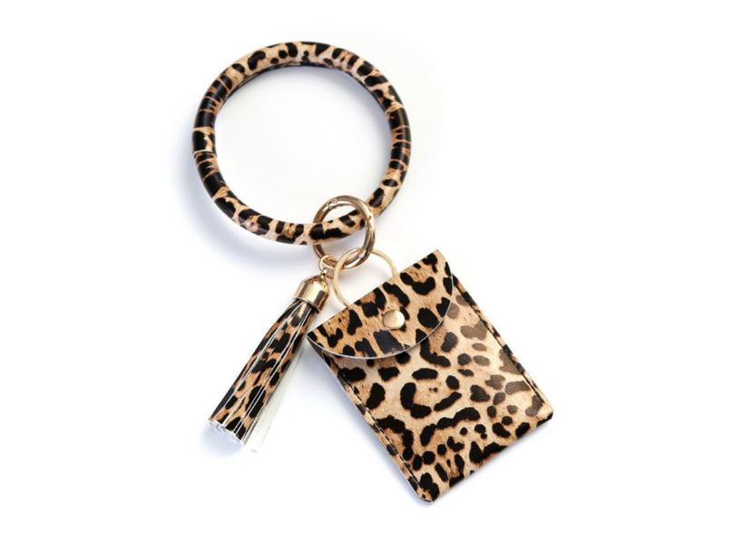 Cópia do leopardo Cadeia Keychain Pulseira Tassel chave de pulso Anel ...