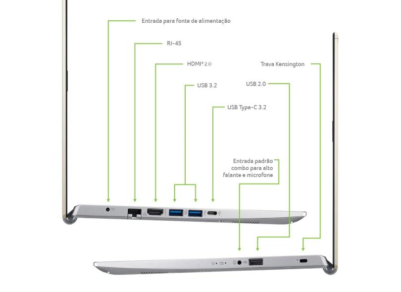 Notebook Acer Aspire 5 Intel Core i5 1135G7 14" 8GB SSD 512GB Windows 11 A514-54-57HC