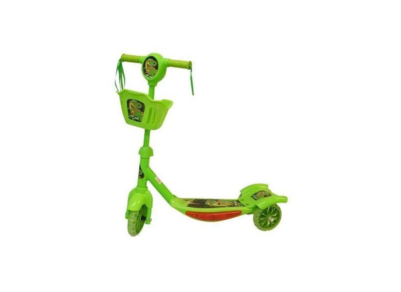 Patinete Infantil 3 Rodas Musical Luzes Led Premium Verde - 99 Toys