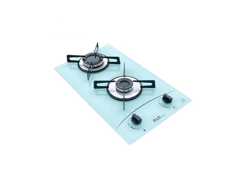 Fogão cooktop Gás D&D 2 bocas Branco acendimento automático - D&D META