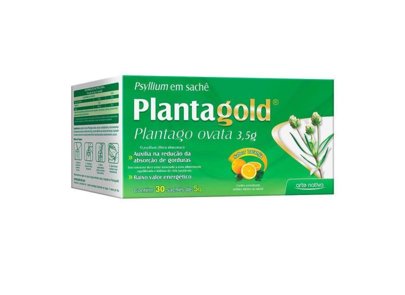 Plantagold Psyllium Com 30 Sachês De 5G Sabor Laranja