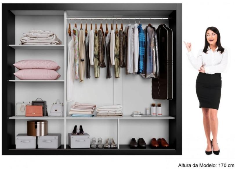 Guarda-Roupa Casal 3 Portas com Espelho Dakota Yescasa