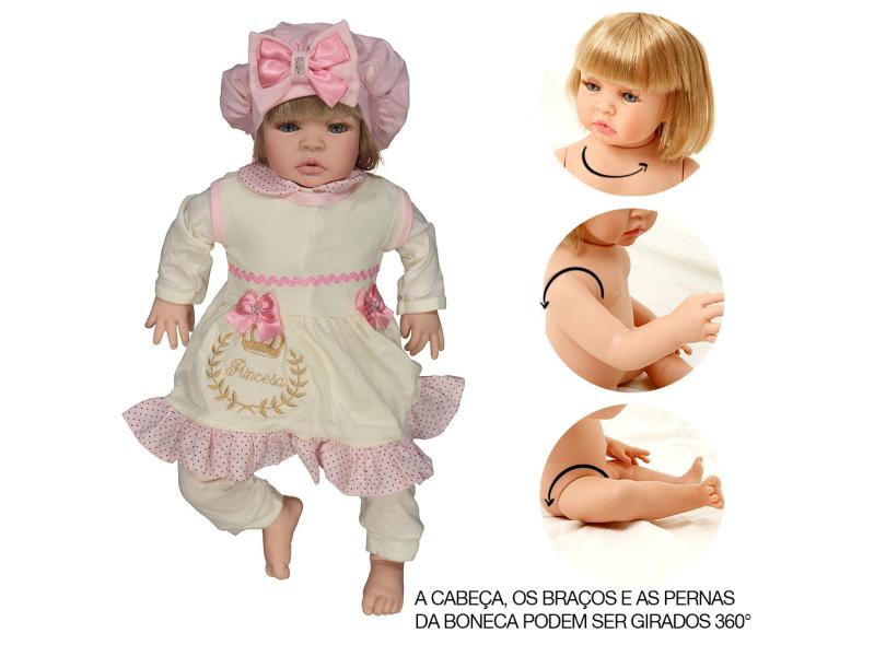 Boneca Reborn de Silicone Que Pode Dar Banho - Cegonha Reborn Dolls - Boneca  Reborn - Magazine Luiza