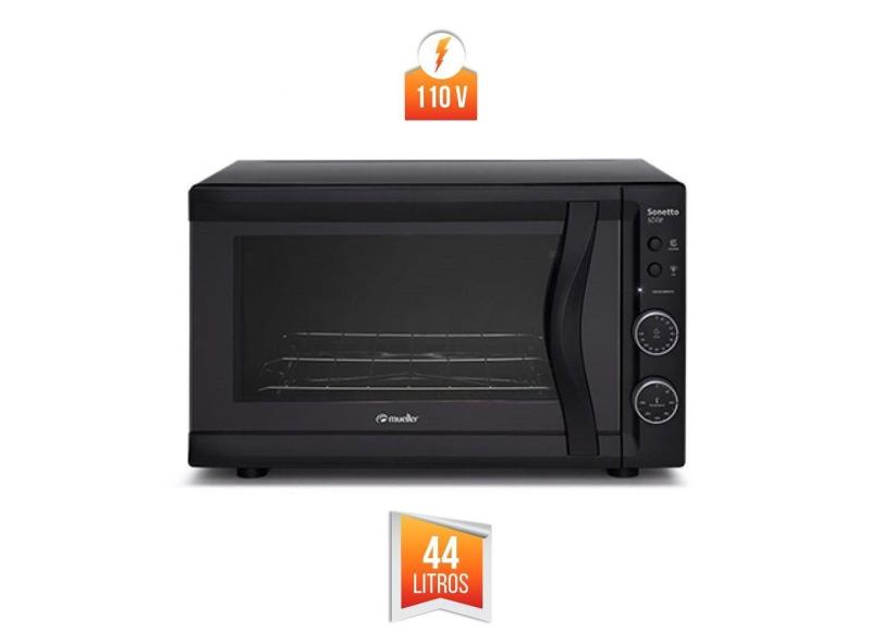 Forno Eletrico Mueller Sonetto 44 Litros Grill Dourador Preto Fosco 127V