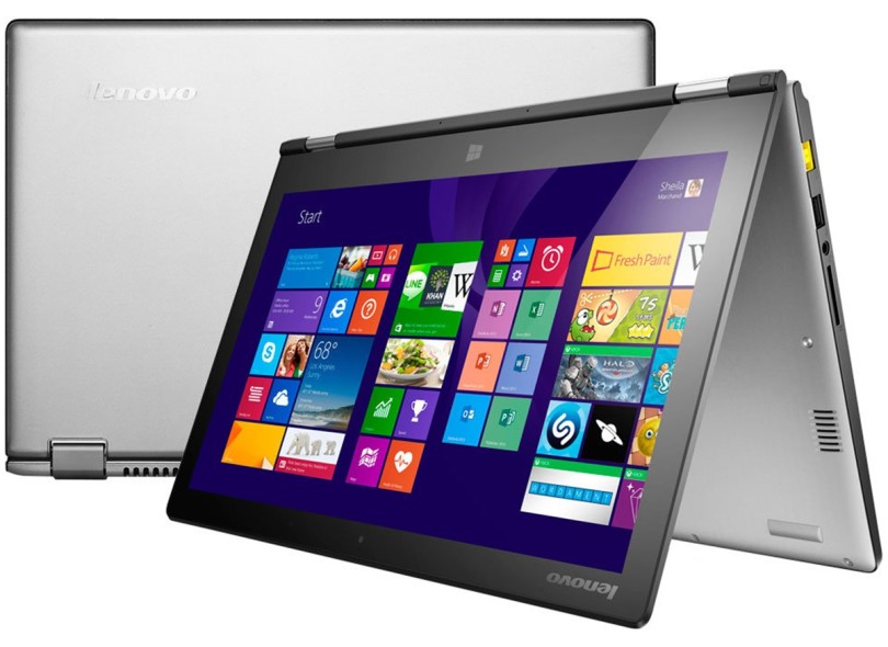Notebook Conversível Lenovo Intel Core i3 4010U 4ª Geração 4GB de RAM HD 500 GB LED 13,3" Touchscreen Windows 8.1 Yoga 2