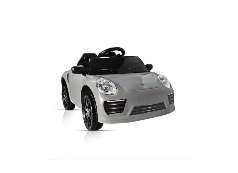 Carrinho Elétrico Infantil 12v Cinza Controle 2em1 Pedal Usb