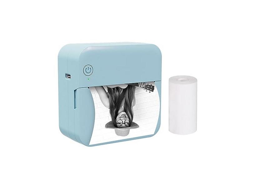 Hosioe Mini Impressora Térmica de Bolso Multifuncional Portátil Adesivo Maker 300DPI Instant Photo Printing Support BT Connection for Smartphone with 1 Paper Roll 57mm Compatível com iOS Android Syste