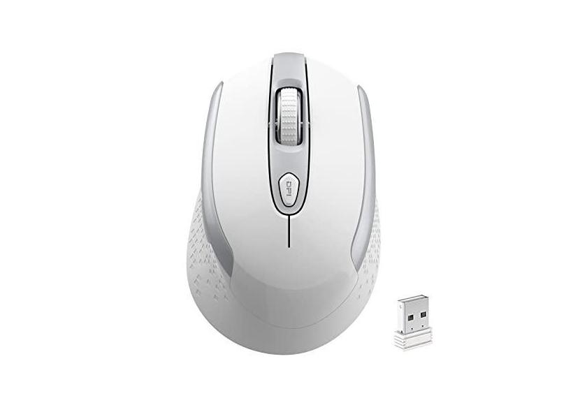 Mouse sem fio, mouse silencioso sem fio 2,4G para laptop, mouse com 6 botões e 3 DPI ajustáveis para computador, deskbtop, MacBook, PC