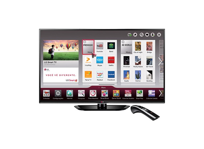 TV Plasma 60" Smart TV LG 3D Full HD 3 HDMI Conversor Digital Integrado 60PH6700
