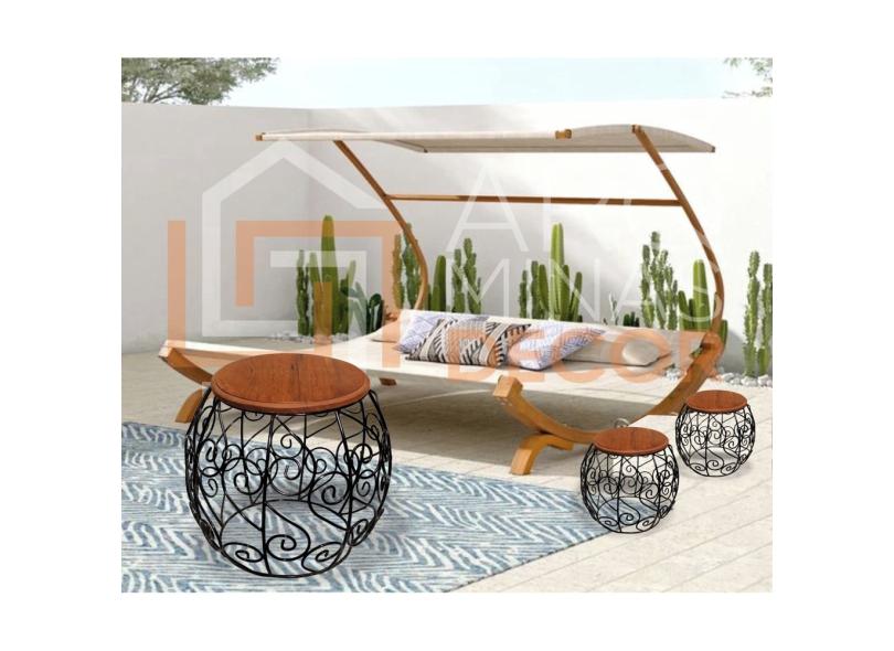 2 Bancos Arabesco De Madeira E Ferro Garden Seat Decora o com o