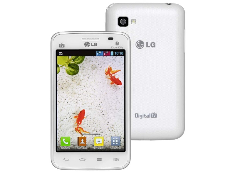 Smartphone LG Optimus L4 II Dual E467 Câmera 3,0 MP 2 Chips 4GB Android 4.1 (Jelly Bean) Wi-Fi 3G