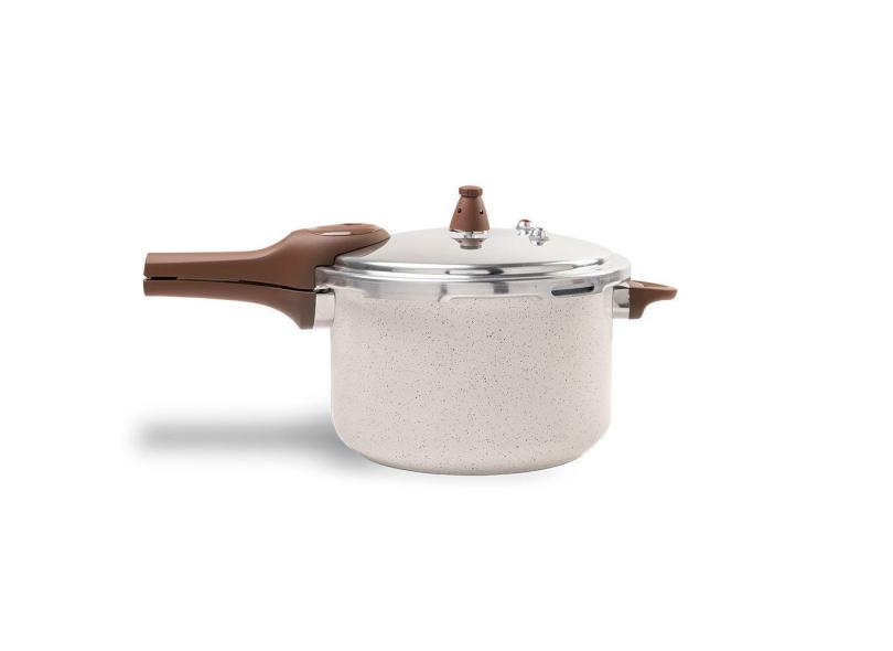 Panela de Pressão 6,8L Revestimento Cerâmico Fundo de Indução Ceramic Life Pressure Brinox - VANILLA