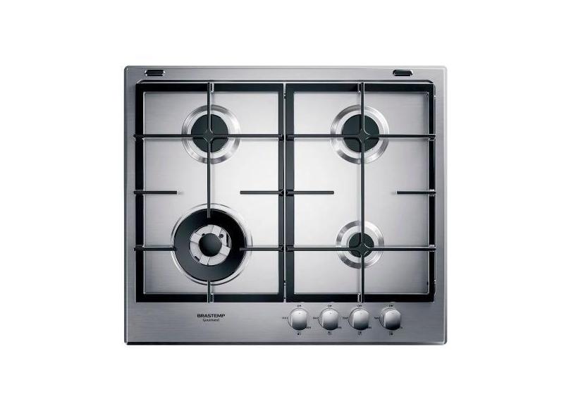 Cooktop a Gás Brastemp Gourmand 60cm 4Q Inox 220V BDK60DRBNA, 220V