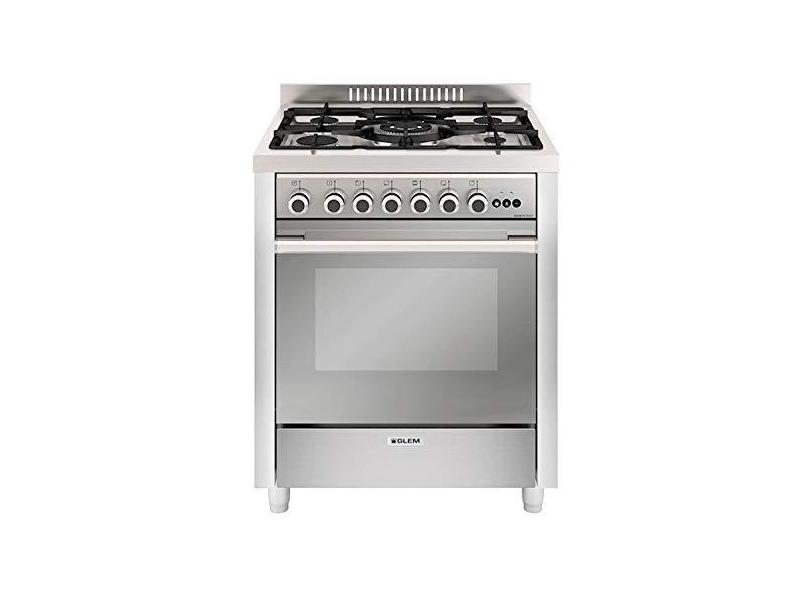 FOGAO MATRIX GLEM 5 BOCAS COM FORNO A GAS 70 LITROS INOX 70CM 220V - GLMMQ7612QI