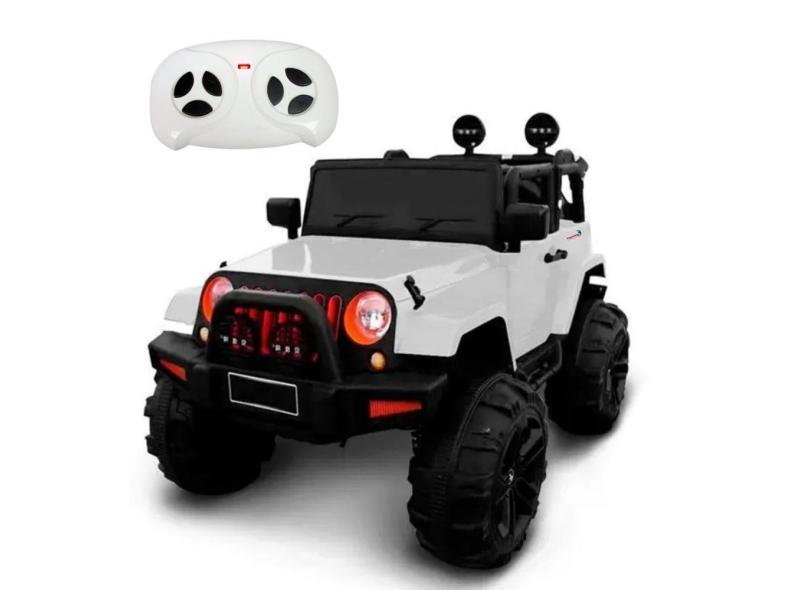 Mini Carro Elétrico Infantil Jipe Com Controle Remoto Branco
