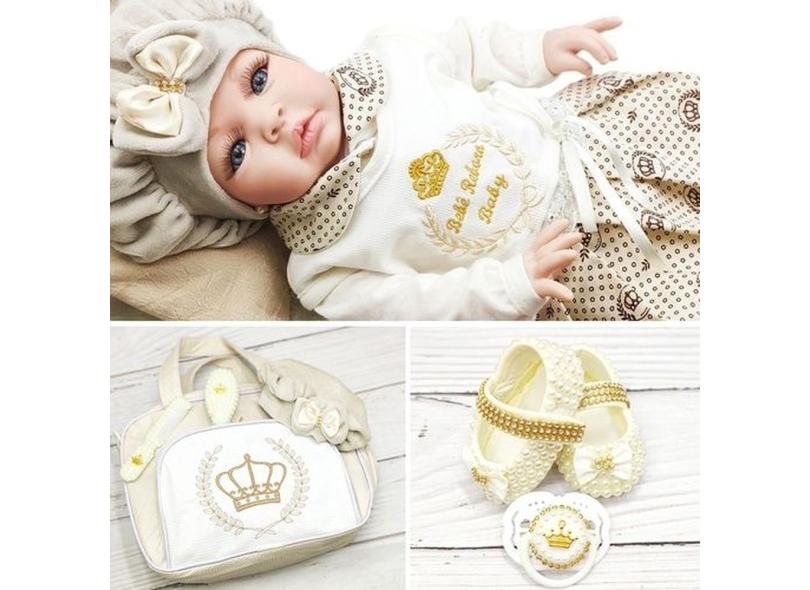 Bebê Reborn 21 Itens Princesa Boneca Senta Silicone Bolsa em