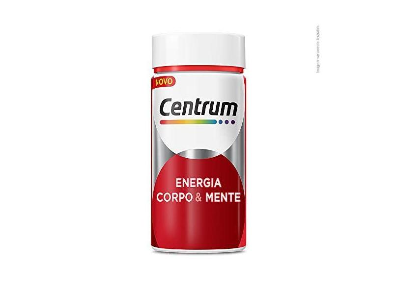 Centrum Suplemento Multivitamínico Energia Corpo e Mente, Pré-Treino com Cafeína, Vitamina C, Vitamina B12 e Magnésio, Complexo B para Energia e Foco, 60 Cápsulas