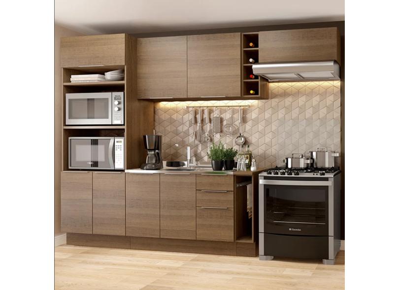 Cozinha Completa 3 Gavetas 8 Portas para Micro-ondas / Forno sem Tampo Stella 290002 Madesa