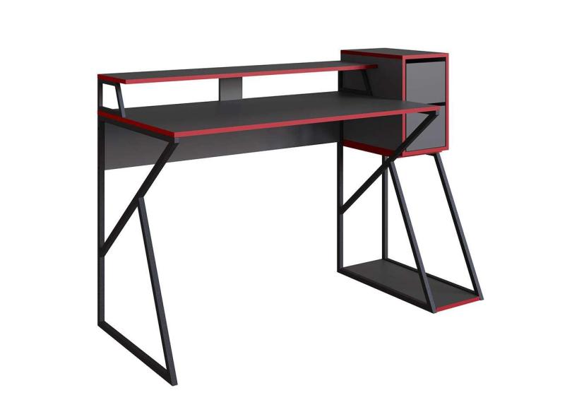 Mesa Gamer Zed 2 gv Grafite e Vermelha
