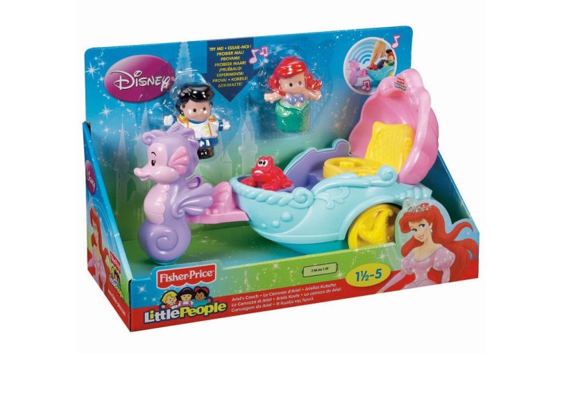 Boneca Princesas Disney Little People Veículo da Princesa Ariel Mattel