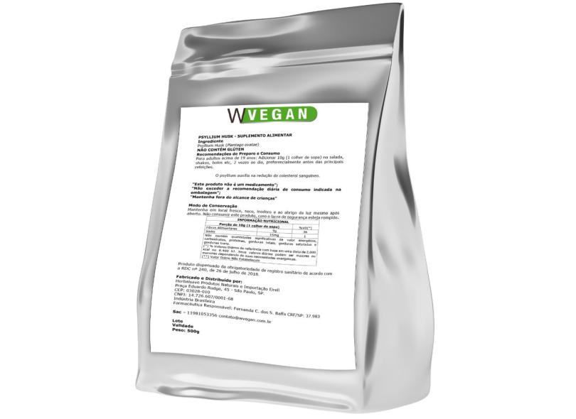 Psyllium 500g Embalagem Refil WVegan