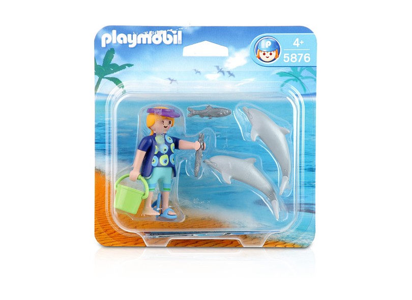 Boneco Playmobil Especial Fundo do Mar Alimentando Golfinhos  - Sunny