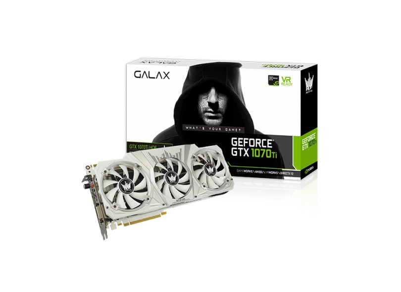 Placa de Video NVIDIA GeForce GTX 1070 Ti 8 GB GDDR5 256 Bits Galax 70ISH6DHL2SH