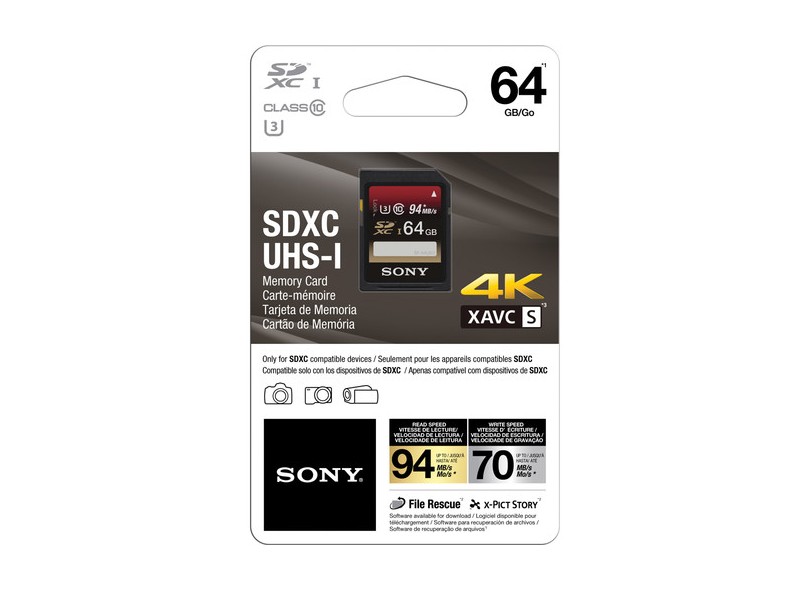 Cartão de Memória SDXC-I Sony 64 GB SF64UX2/TQ