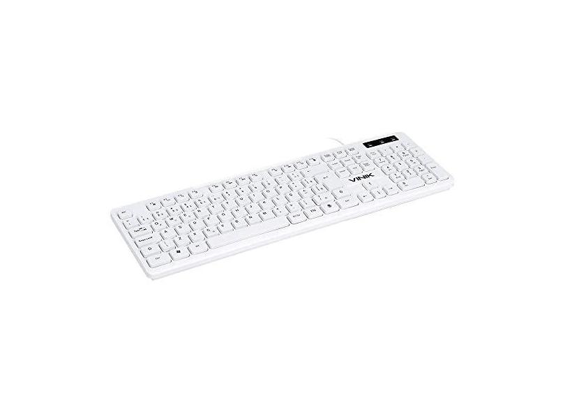 TECLADO USB MULTIMIDIA SLIM BRANCO - TECLAS CHOCOLATE - CABO 1.8M - VINIK - TCB200
