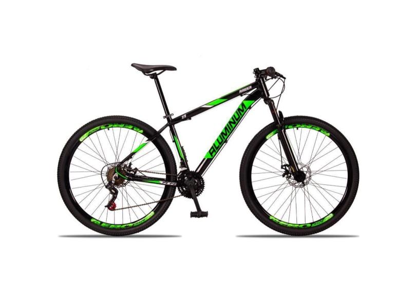 Bicicleta 29 Aluminum Raider 21 Marchas Preto+Verde