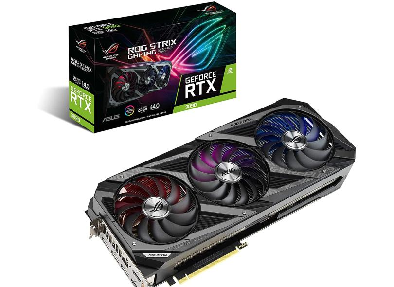 Placa de Video NVIDIA GeForce RTX 3090 24 GB GDDR6X 384 Bits Asus ROG-STRIX-RTX3090-O24G-GAMING