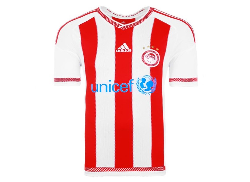 Camisa Torcedor Olympiakos I 2015/16 com Número Adidas