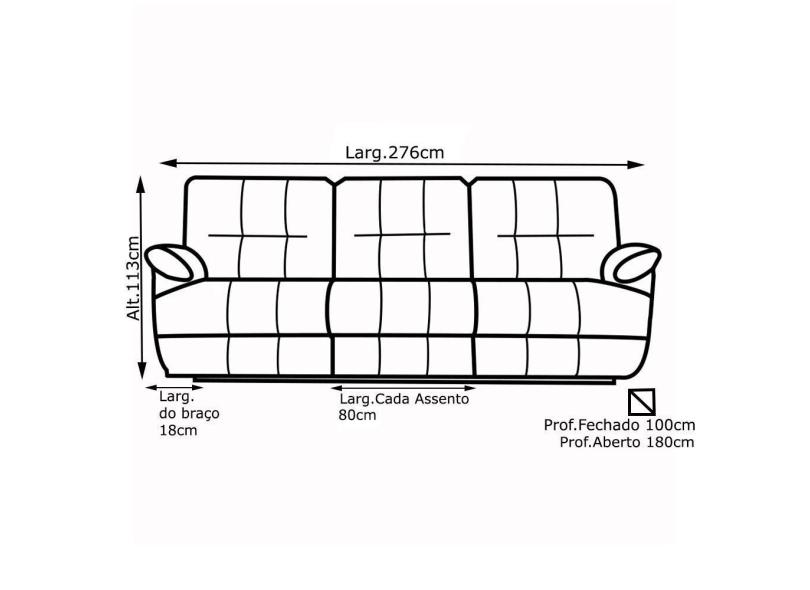 Sofá 4 lugares Reclinável Elétrico Suede Sleep Ilha Bela