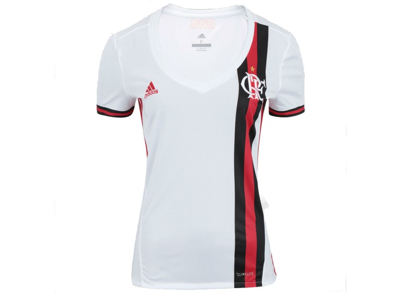 Camisa Torcedor Feminina Flamengo II 2017/18 Sem Número Adidas