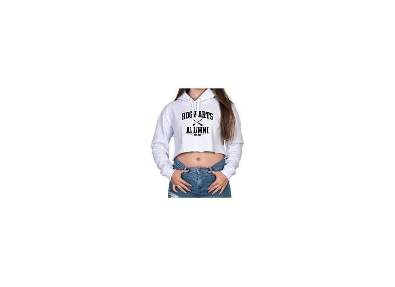 harry potter cropped moletom com capuz