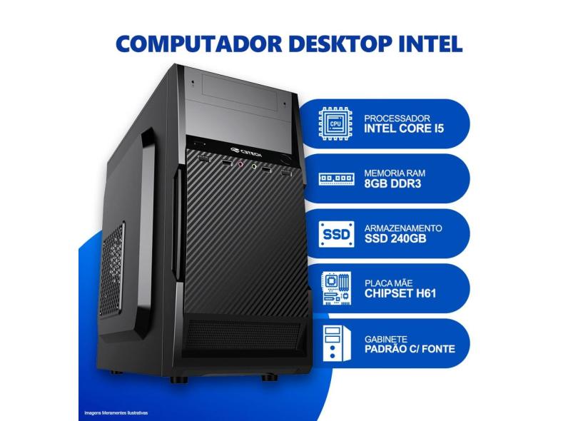 Computador Desktop, Intel Core I5 3º Geração, 8gb Ram, Ssd 240gb, Hdmi