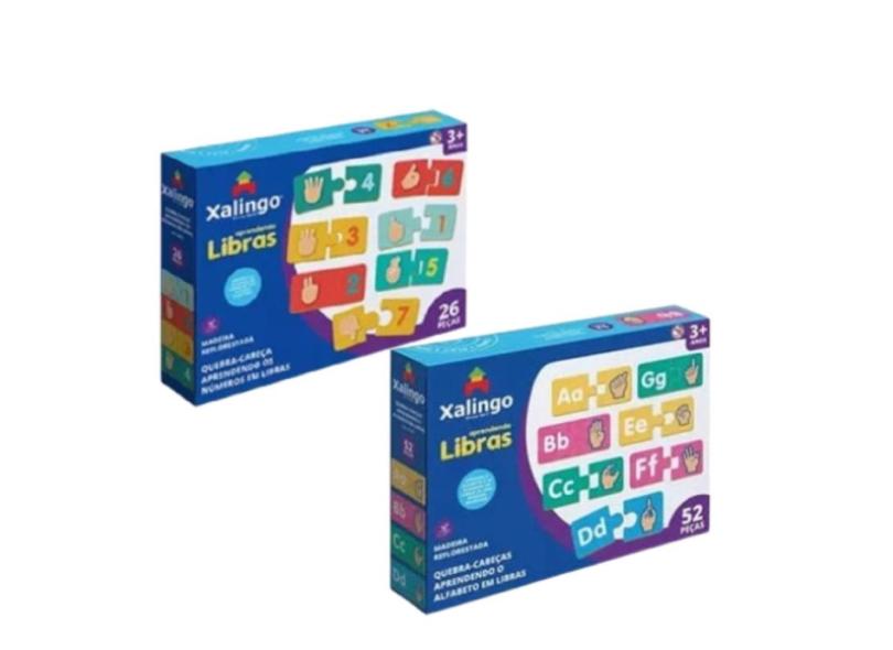Kit 2 Quebra Cabeça Aprendendo Alfabeto E Numeros Em Libras em Promoção ...