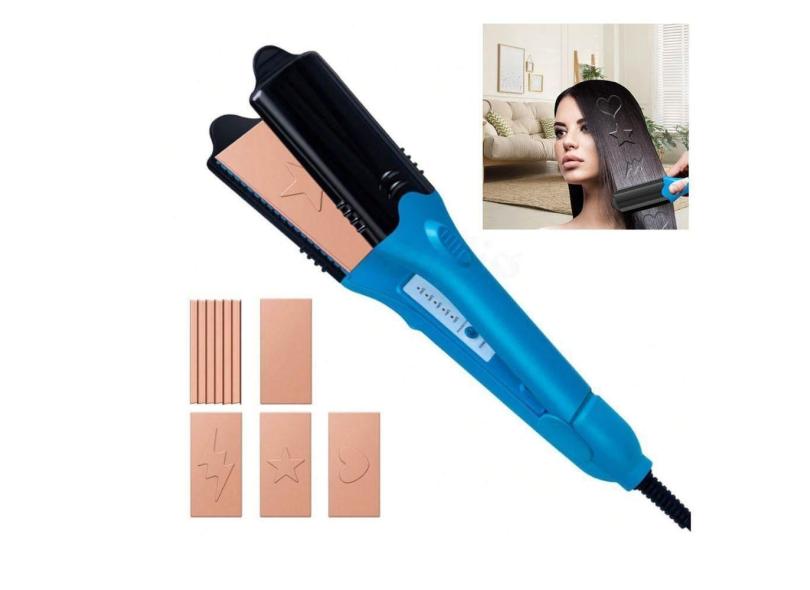 Prancha Alisadora Impressao 3d Ceramica Chapinha Cabelo Penteado Desenho Estrela Coraçao Raio Onda