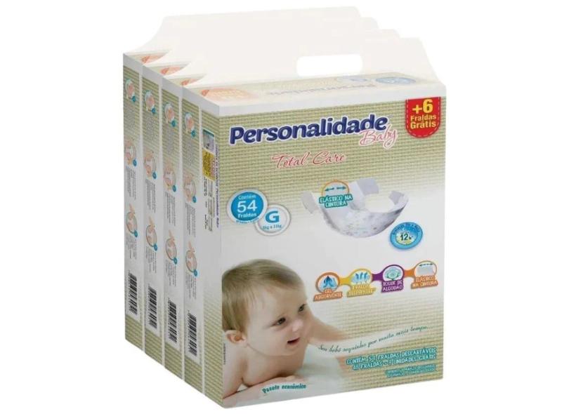 Fralda Personalidade Baby Total Care G Econômica 54 Und 8 - 11kg